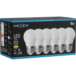 Mexen Nova 6x LED lemputė E27, G45, 3W, &Scaron;ilta - 3000K, 315 lm - L101-E27-0330-01x06