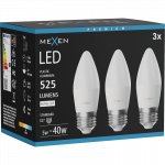 Mexen Nova 3x LED lemputė E27, C37, 5W, Neutralus - 4000K, 525 lm - L102-E27-0540-01x03