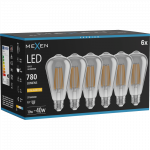 Mexen Vintis 6x LED Siūlų Lemputė E27, ST64, 10W, &Scaron;ilta - 2200K, 780 lm, dūminė - L152-E27-1022-70x06