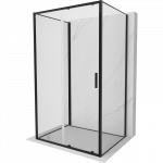 Mexen Exo-3S trijų sienelių, stumdomų durų du&scaron;o kabina 140 x 80 cm, skaidri, juoda - 8151-140-080-70-00-3S