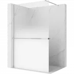 Mexen Kioto+ du&scaron;o sienelė su lentyna Walk-in 70 x 200 cm, ombre balta 8 mm, chromuotas - 800-070-121-01-86