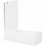 Mexen Vega stačiakampė vonia 170 x 70 cm su apdaila ir vieno sparno ekranu 90 cm, skaidri, auksinė - 550117070X9509000050