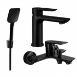 Mexen Alfa R62 vonios komplektas, juodas - 745703R62-70