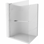Mexen Kioto+ L du&scaron;o sienelė su lentyna Walk-in 100 x 200 cm, dryžuotas, chromas - 800-100-123-01-09