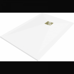 Mexen Stone+ kompozitinis stačiakampis du&scaron;o padėklas 120 x 70 cm, baltas, auksinė dangtelis - 44107012-G