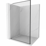 Mexen Kioto L du&scaron;o siena Walk-in 70 x 200 cm, juoda rėmas, balta - 800-070-103-20-70