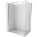 Mexen Kioto-F Du&scaron;o sienelė Walk-in su rėmu 160 x 80 cm, skaidri 8 mm, &scaron;lifuotas nikelis - 800-160-202-04-97-080