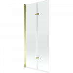 Mexen Castor vonios sienelė 2-panelių 80 x 150 cm, permatoma, auksinė - 892-080-002-50-00