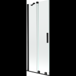 Mexen Velar dvikrypčiai du&scaron;o durys 75 x 150 cm, permatomas, juodas - 896-075-000-01-70