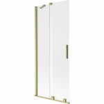 Mexen Velar 2-dalių slankiojanti du&scaron;o pertvara 80 x 150 cm, matinė, &scaron;lifuotas auksas - 896-080-000-31-55