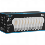 Mexen Vintis 10x kaitinamosios LED lemputės E27, A60, 4W, 55 lm, oranžinė - L150-E27-04XX-48x10