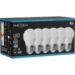 Mexen Nova 6x LED lemputė E27, G45, 6W, &Scaron;alta - 6500K, 630 lm - L101-E27-0665-01x06