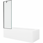 Mexen Vega stačiakampė vonia 170 x 70 cm su apdaila ir 1 sparno 60 cm ekranu, juodas ra&scaron;tas - 550117070X9506007070