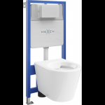 Mexen potinkinis WC komplektas stelažas Fenix Slim su WC unitazu Rico, balta blizganti - 6103372XX00
