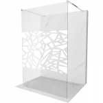 Mexen Kioto stovėjimo du&scaron;o siena 110 x 200 cm, baltas ra&scaron;tas 8 mm, chromas - 800-110-002-01-85