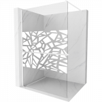 Mexen Kioto+ du&scaron;o siena su lentynėle Walk-in 80 x 200 cm, baltas ra&scaron;tas, balta - 800-080-121-20-85