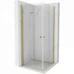Mexen Lima Duo sulankstoma du&scaron;o kabina 100 x 100 cm, skaidri, auksinė - 856-100-100-50-00-02