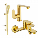 Mexen Milo DF40 vonios komplektas, auksinis - 713053DF40-50