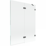 Mexen Lunar dvigubas vonios ekranas de&scaron;inysis 130 x 150 cm, skaidrus, gun metal - 897-130-100-95-00-P
