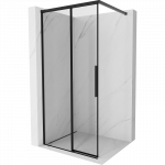 Mexen Rox du&scaron;o sienelė Walk-in kairė 115 x 200 cm, juodas rėmas 8 mm, juoda - 8C2-115-003-70-70-L