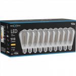 Mexen Vintis 10x LED kaitinimo spiralės lemputė E27, ST64, 6W, &Scaron;ilta - 2700K, 510 lm, dūminė - L162-E27-0627-70x10