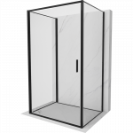 Mexen Exo-3S trijų sienelių du&scaron;o kabina su varstomomis durimis 100 x 95 cm, skaidri, juoda - 817-100-095-70-00-3S