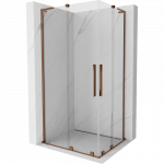 Mexen Velar L Duo stumdomas du&scaron;o kabinas 90 x 80 cm, skaidrus, rausvas auksas - 871-090-080-02-03-60