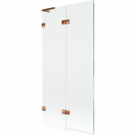 Mexen Lunar L dviejų dalių kairysis vonios ekrano skydas 90 x 150 cm, skaidrus, rožinis auksas - 897L-090-100-60-00-L