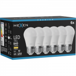 Mexen Nova 6x LED lemputė E27, G45, 8W, &Scaron;ilta - 3000K, 840 lm - L101-E27-0830-01x06