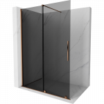 Mexen Velar stumdomoji du&scaron;o siena Walk-in 150 x 200 cm, grafitas 8 mm, rožinis auksas - 871-150-000-43-60