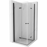 Mexen Lima Duo sulankstoma du&scaron;o kabina 90 x 90 cm, permatoma, juoda - 856-090-090-70-00-02
