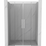 Mexen Rox stumdomos du&scaron;o durys 140 cm, skaidrios, baltos - 8C2-140-002-20-00
