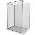 Mexen Kioto du&scaron;o siena Walk-in 130 x 80 cm, juodas rėmas, aukso &scaron;lifuotas - 800-130-212-55-70-080