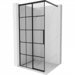 Mexen Rox Du&scaron;o sienelė Walk-in kairė 85 x 200 cm, juodas tinklelis 8 mm, juoda - 8C2-085-003-70-77-L