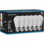Mexen Nova 6x LED lemputė E27, G45, 8W, &Scaron;alta - 6500K, 840 lm - L101-E27-0865-01x06