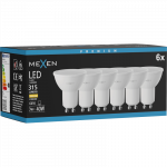 Mexen Nova 6x LED lemputė GU10, 3W, &Scaron;ilta - 3000K, 315 lm - L107-GU10-0330-01x06