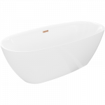 Mexen Luvo Slim laisvai pastatoma vonia 170 x 75 cm, balta, perpylimas rožinis auksas - 52801707500-60