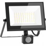 Mexen Luxpro+ LED ap&scaron;vietimas su judesio jutikliu, 50W, &Scaron;altai balta - 6500K, 5500 lm, juodas - L236-050-65-70