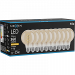 Mexen Vintis 10x Edisono lemputė su gijų spirale LED E27, G80, 4W, &Scaron;ilta - 2200K, 360 lm, gintaro - L165-E27-0422-50x10
