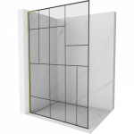 Mexen Kioto L du&scaron;o sienelė Walk-in 70 x 200 cm, juodas ra&scaron;tas, auksinis &scaron;lifuotas - 800-070-103-55-78