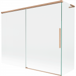 Mexen Rox L vonios pertvara, 2-dalių stumdomi 190 + 80 x 150 cm, permatoma, &scaron;lifuotas varis - 8C9L-190-080-65-00