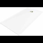 Mexen Stone+ stačiakampis kompozitinis du&scaron;o padėklas 180 x 80 cm, baltas, auksinė danga - 44108018-G