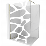 Mexen Kioto du&scaron;o siena Walk-in 90 x 200 cm, baltoji banga 8 mm, auksinė - 800-090-101-50-97