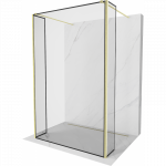 Mexen Kioto laisvai stovinti du&scaron;o sienelė 90 x 30 x 30 cm, juodas rėmas, auksinis &scaron;veistas - 800-090-030-222-55-70-030