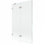 Mexen Lunar dvigubas kairinis vonios ekranas 110 x 150 cm, skaidrus, &scaron;lifuotas nikelis - 897-110-100-97-00-L