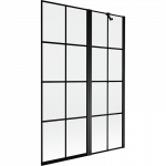 Mexen Mist dvejų durų vonios ekranas de&scaron;inė 120 x 150 cm, juodas tinklelis, juodas - 8A9-120-011-70-77-P
