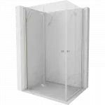 Mexen Mist-F Dviguba sulankstoma du&scaron;o kabina kairioji 115 x 70 cm, skaidri, &scaron;lifuotas nikelis - 8A6-115L-070P-97-00