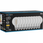 Mexen Vintis 10x LED kaitinamoji spiralė lemputė E27, G80, 4W, &Scaron;ilta - 2700K, 420 lm, skaidri - L165-E27-0427-00x10