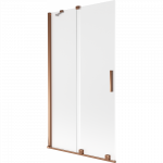 Mexen Velar vonios ekrano 2-durų slankiojantis 100 x 150 cm, matinė, rožinis auksas - 896-100-000-31-60