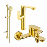 Mexen Milo DF40 vonios komplektas, auksinis - 713153DF40-50